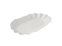 White laminated oval paper plate 210*140 mm